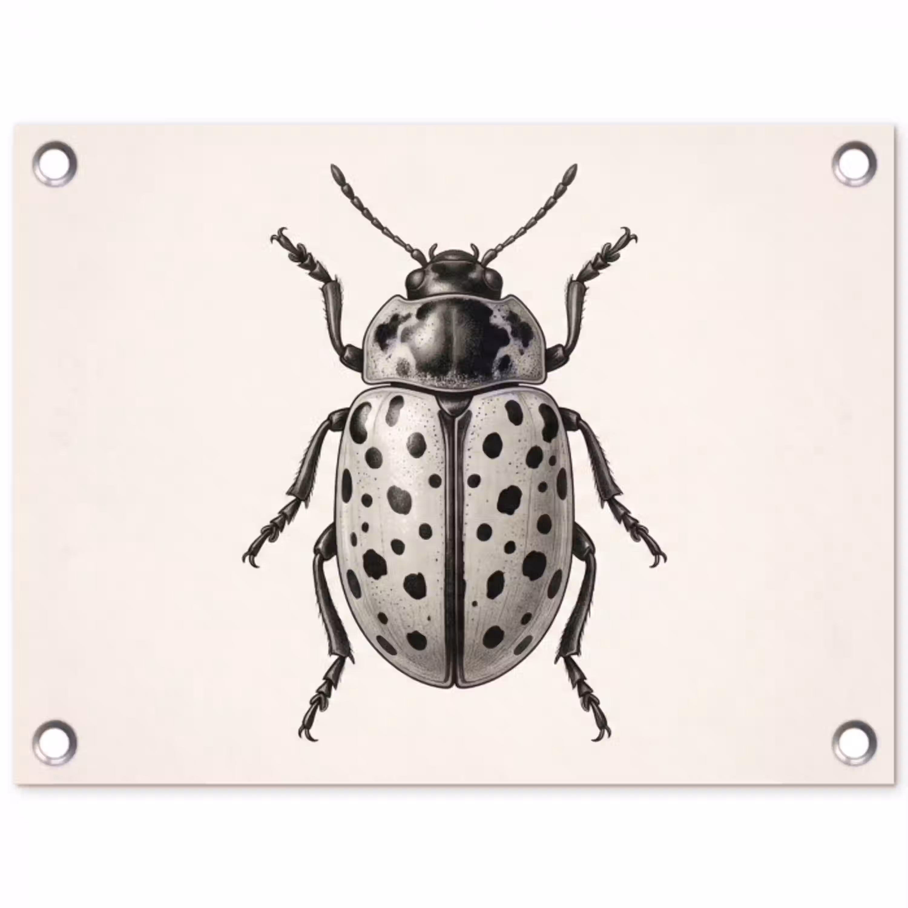 Kever - Insect - Vintage tuinposter los doek klein -3d