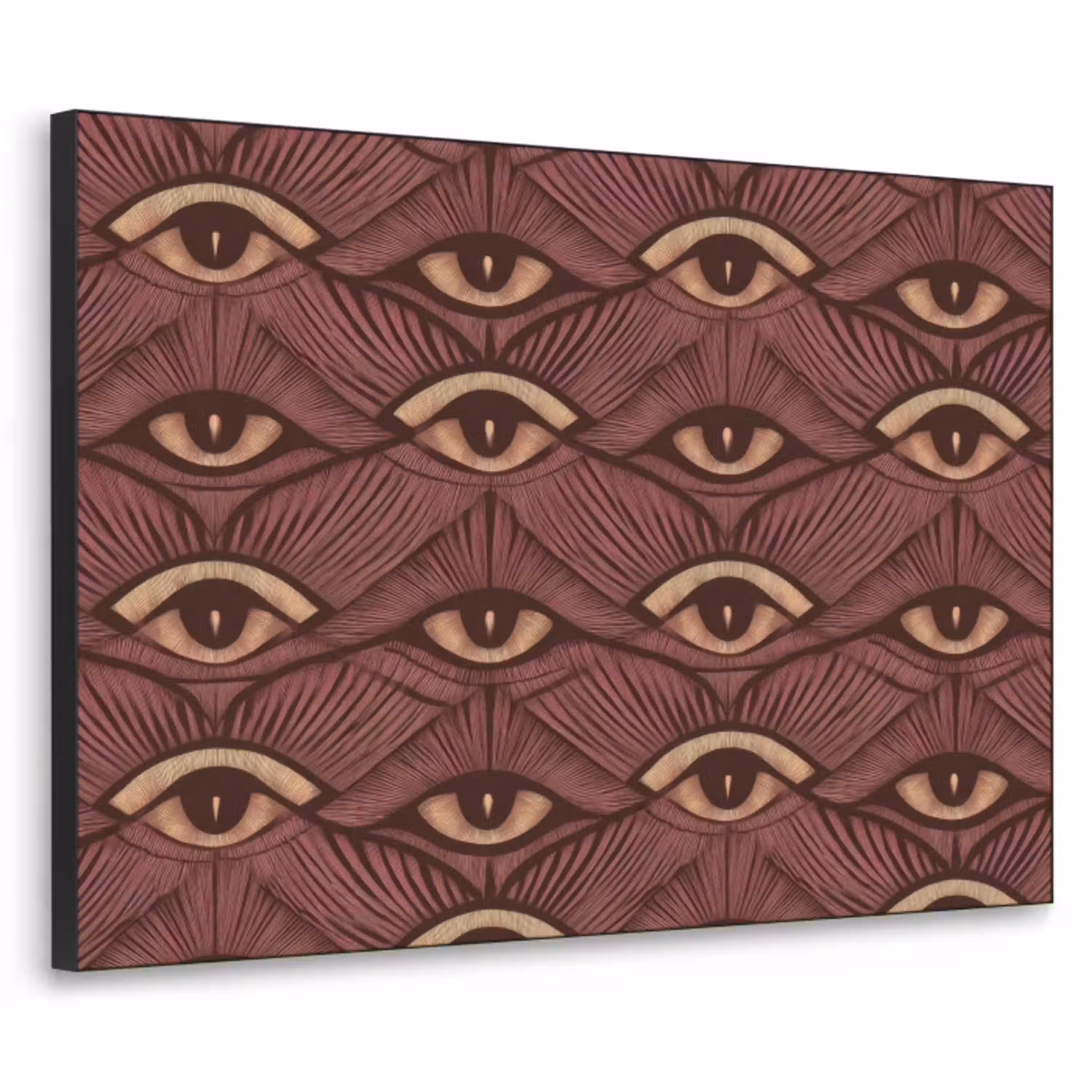 Mystiek - Ogen - Bruin Textielframe zwart klein 947 -3d
