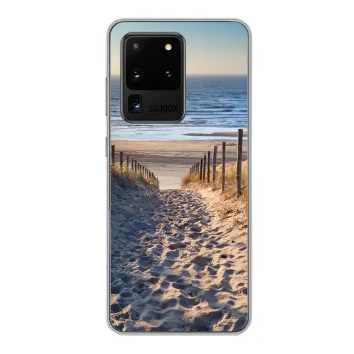 Strand - Zee - Nederland - Duinen - Zon Telefoonhoesje Samsung Galaxy S20 Ultra klein -3d