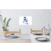 Vogel - Delfts blauw - Illustratie - Bloemen Muursticker klein -eettafel