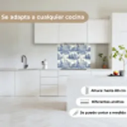 Huizen - Bomen - Water - Vogels - Blauw keuken achterwand 2 middel 865 -sfeer4_ES