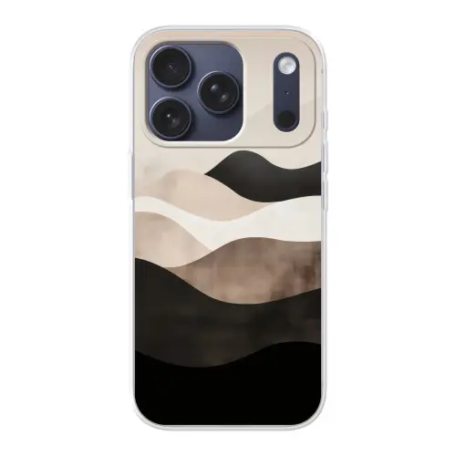 Abstract - Landschap - Golven - Crèmekleur Telefoonhoesje iPhone 17 Pro klein -3d