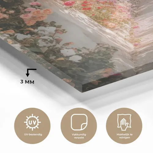 Doorkijk - Boog - Bloemen - Pastel plexiglas 5mm klein -sfeer2
