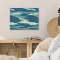 Golven - Abstract - Patroon - Blauw - Wit PET vilt klein 837 -sfeer3