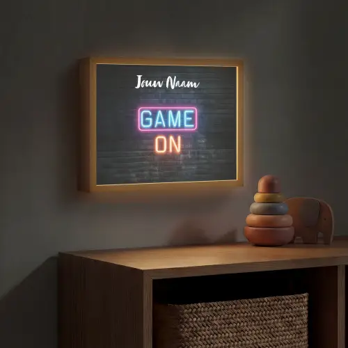 Game - Neon - Muur Light Box met batterij (Wandlamp kind) middel -sfeer5_kind