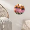 Bloemen - Paars - Bijen Wandcirkel kunststof plaat 5mm dik klein -sfeer5