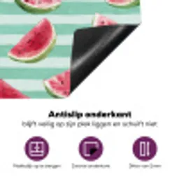Watermeloen - Strepen - Groen Inductie beschermer vinyl 3mm klein 276 -zzzzzzz-cc-onderkant