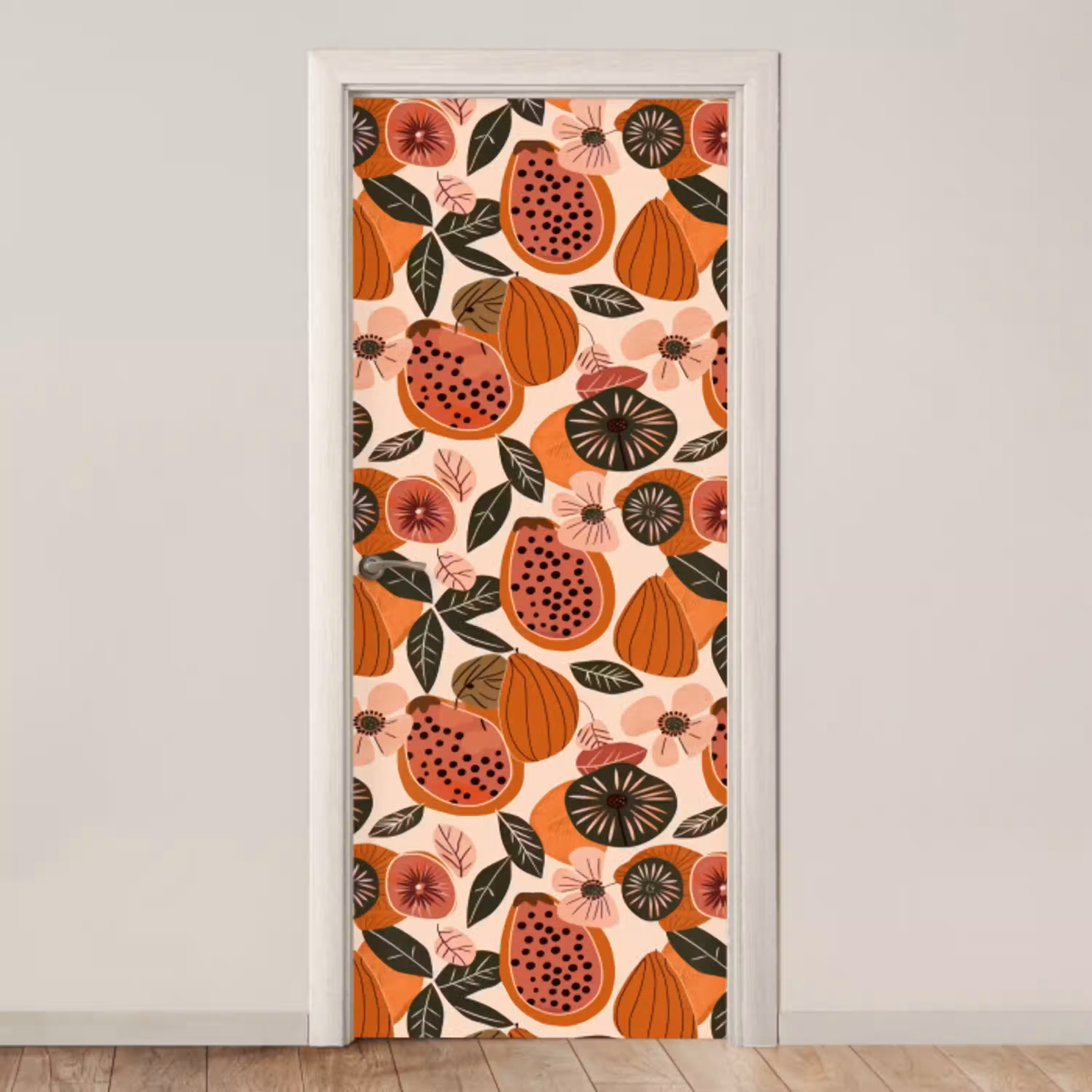 Papaja - Bloesem - Oranje deurposter klein 289 -3d_beige