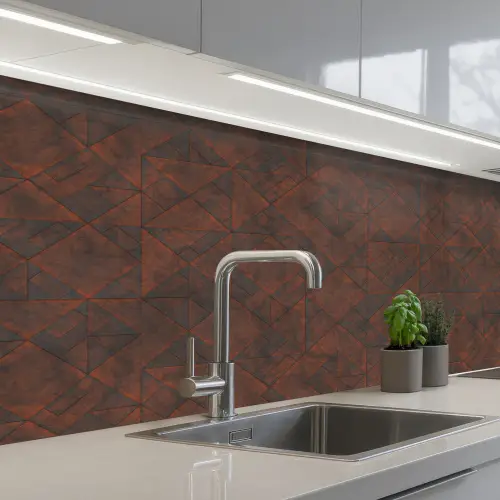Patroon - Geometrisch - Bruin - Roest keuken achterwand 2 middel 871 -3d_schuin
