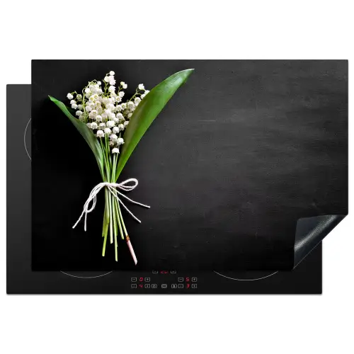 Lelietjes van dalen - Bloemen - Strik Inductie beschermer vinyl 3mm klein -3d