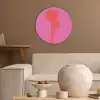 Palmbomen - Modern - Roze Akoestische PET Vilt - Rond klein -sfeer1