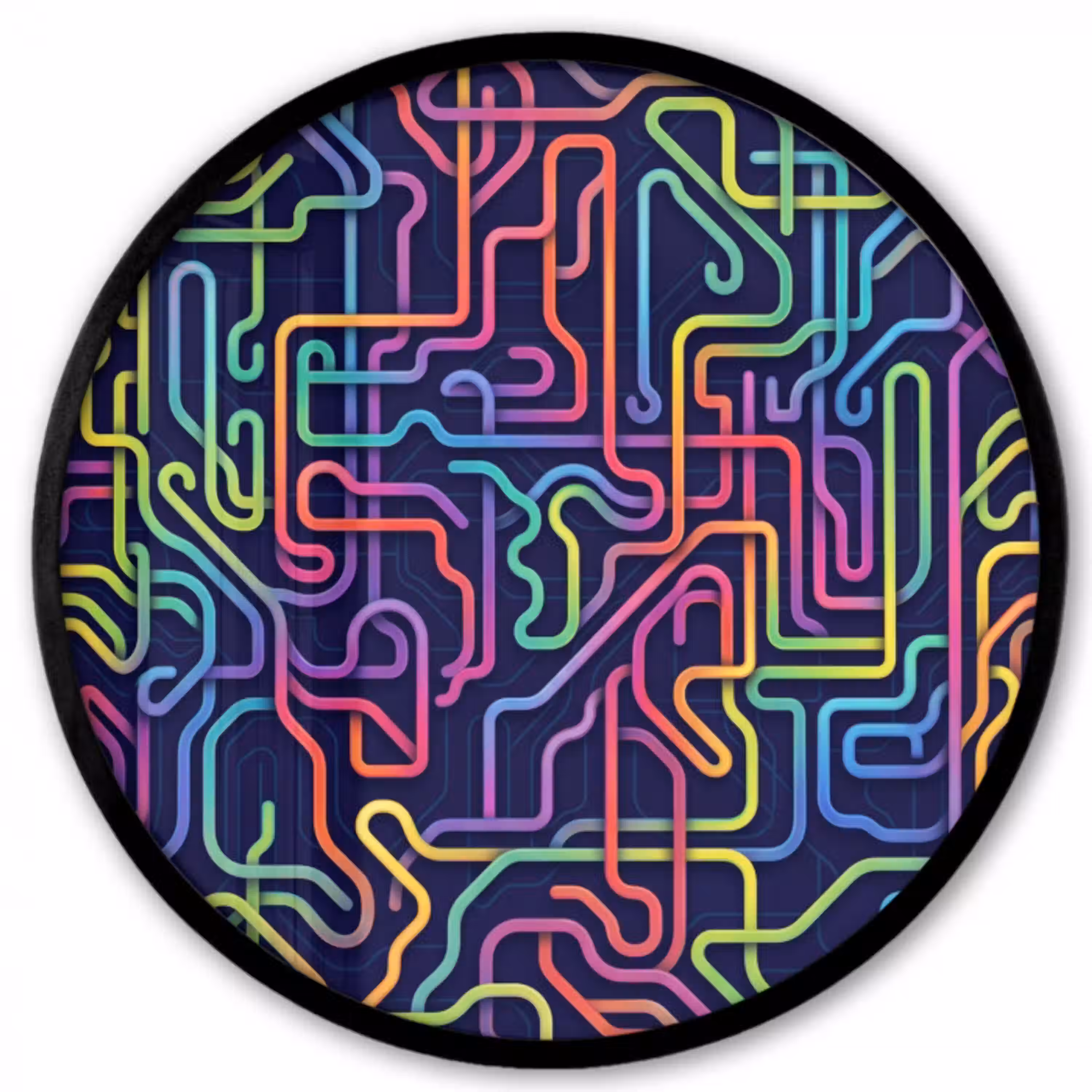 Retro - Abstract - Neon Fotolijst rond zonder passe partout klein -3d