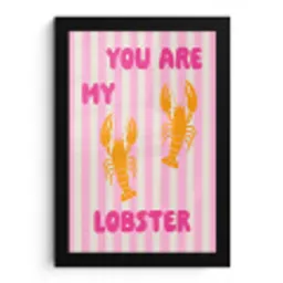 Lobster - Love - Valentijn fotolijst zwart zonder passe partout klein -3d