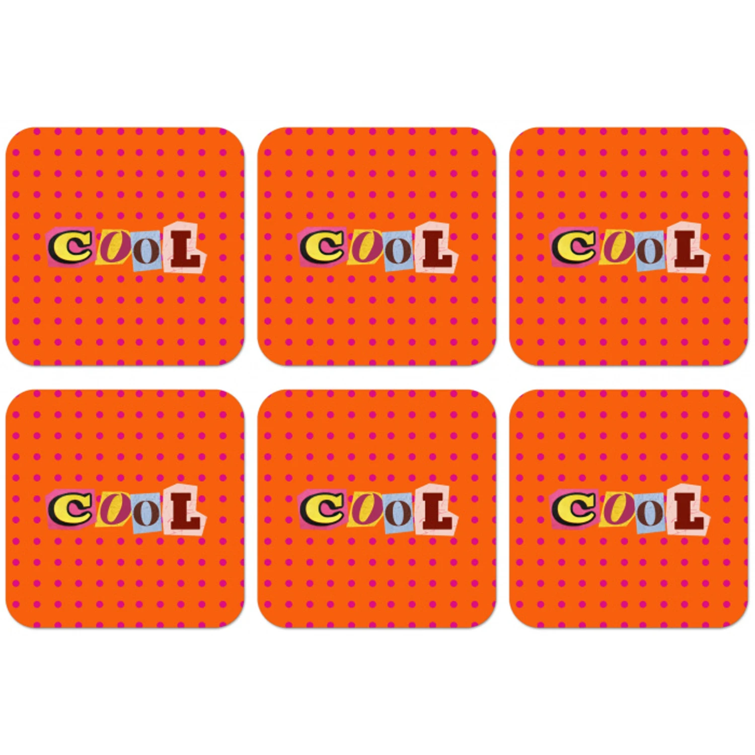 Cool - Stippen - Oranje onderzetter kurk middel -zkaufland3dotto