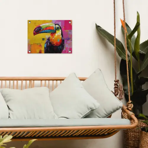 Toeken - Snavel - Kleurrijk - Blokken tuinposter los doek klein -sfeer7