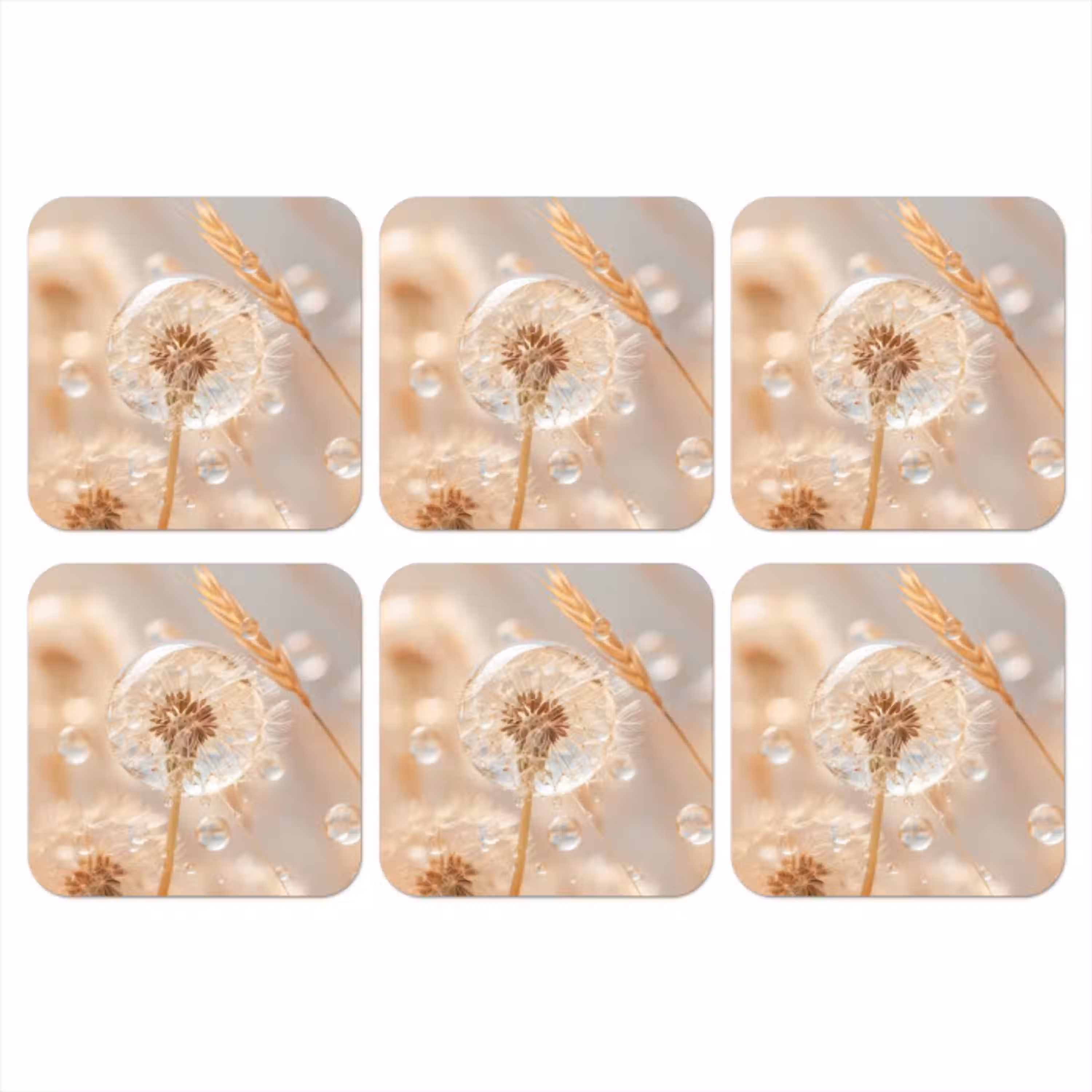Paardenbloem - Water - Natuur - Stilleven - Modern onderzetter kurk middel -3d
