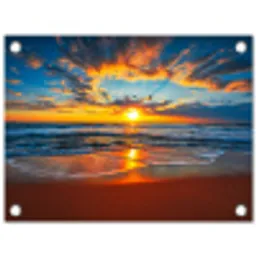 Vurige Zonsopgang aan Zee tuinposter los doek klein -3d