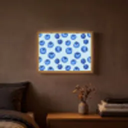 Bessen - Modern - Blauw Light Box met batterij (Wandlamp) middel 907 -sfeer4