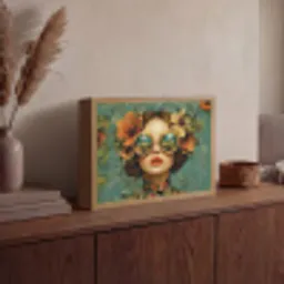 Vrouw - Bloemen - Vlinders - Natuur - Vintage Light Box met batterij (Wandlamp) middel -sfeer2