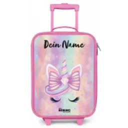 Eenhoorn - Glitters - Regenboog - Pastel Kinderkoffer - Roze klein -zz3dotto