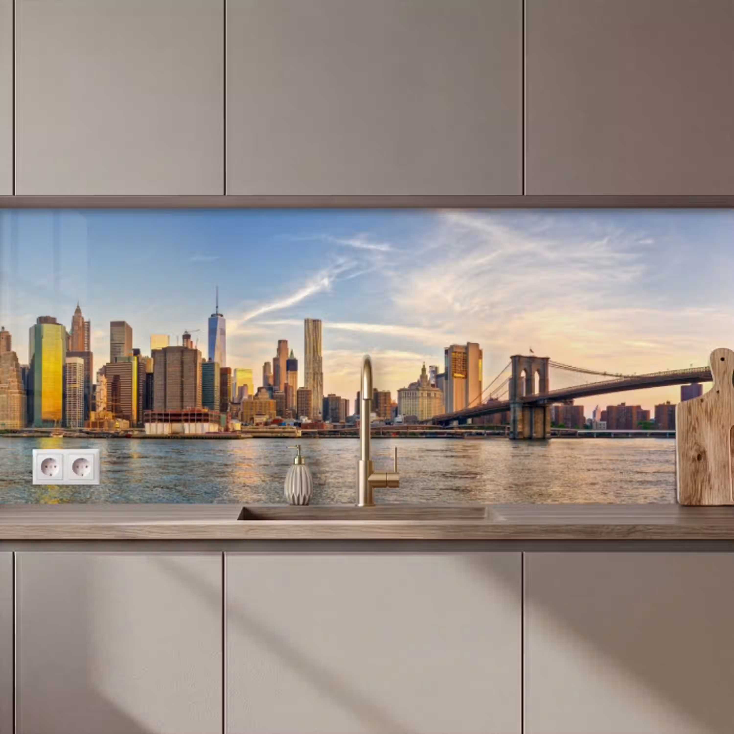 Skyline - New York - Brug - Wolkenkrabbers keuken achterwand 2 middel zz_3dshopping