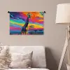 Giraffe - Savanna - Lucht - Gekleurd Wandkleed katoen klein -sfeer4