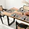 Abstract - Hert - Gewei - Goud Placemat vinyl groot -zzsfeer4_Kitchenyeah-website