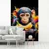 Aap - Graffiti - Kleurrijk - Bananen - Modern fotobehang vinyl groot -woonkamer