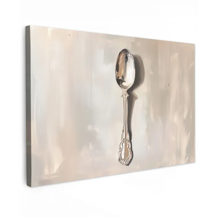 Lepel - Verf - Zilver Tuinposter op houten frame 2 cm dik klein -3d