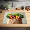 Papieren - Boodschappen - Groente - Kleurrijk Inductie beschermer vinyl 3mm klein -sfeer5