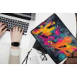 Abstract - Graffiti - Kleurrijk - Verfspatten laptophoes neopreen klein -bureau