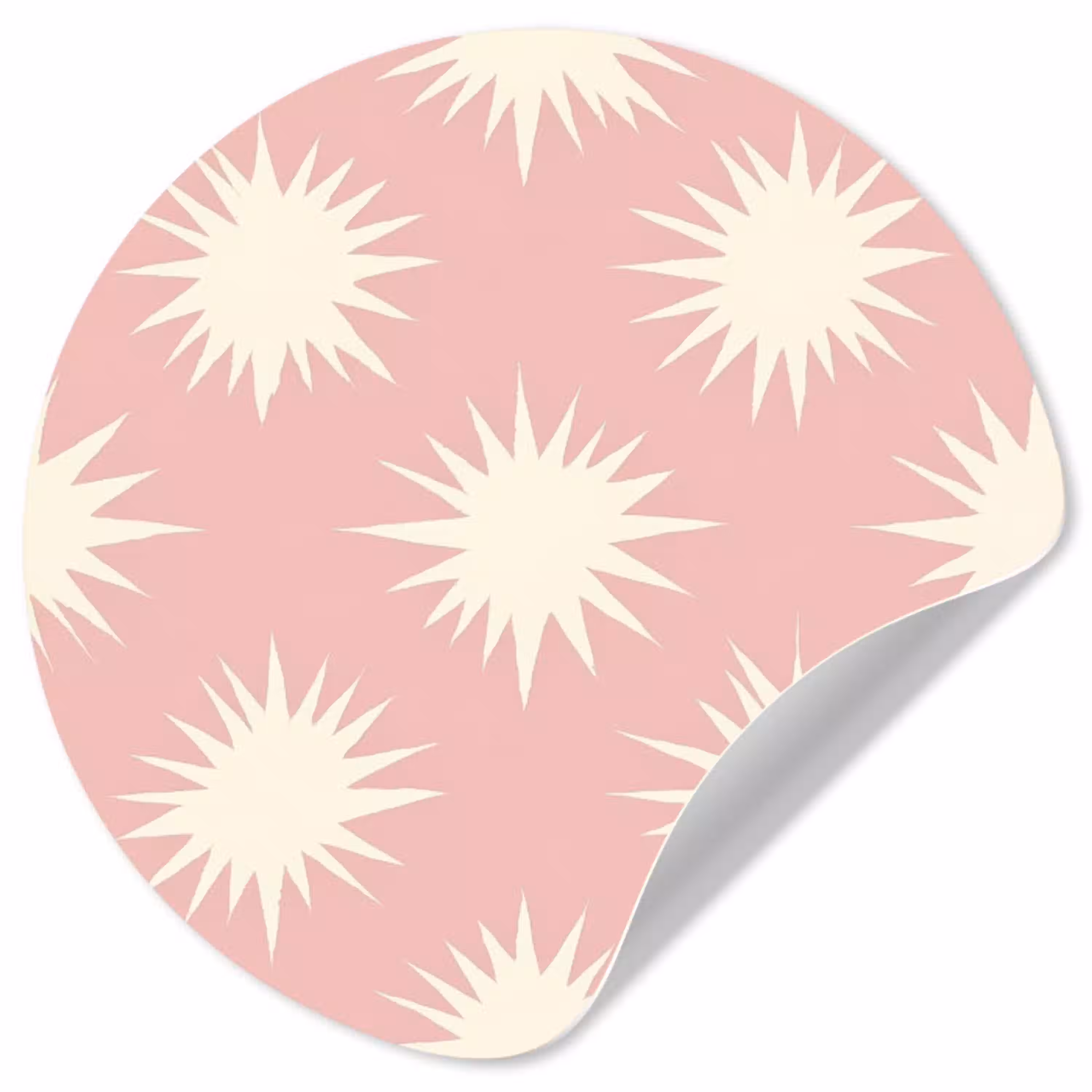 Zonnen - Patroon - Roze Wandcirkel behangsticker klein 186 -3d
