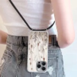 Weidebloemen - Design - Sepia Hoesje iPhone 16 Pro Max met koord klein -sfeer5
