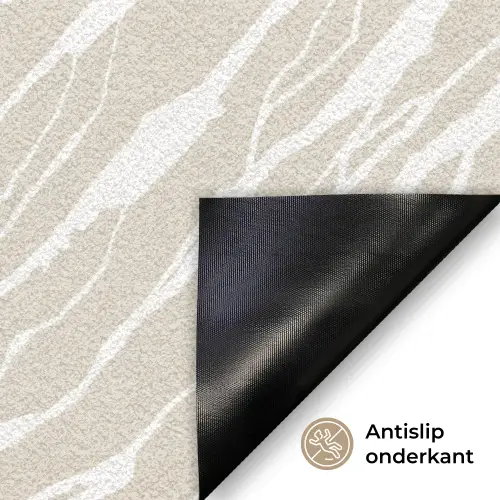 Beige - Wit - Patroon - Structuur Deurmat klein 898 -antislip_NL