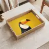 Toekan - Minimalistisch - Snavel - Oranje Dienblad Rechthoek middel -sfeer1