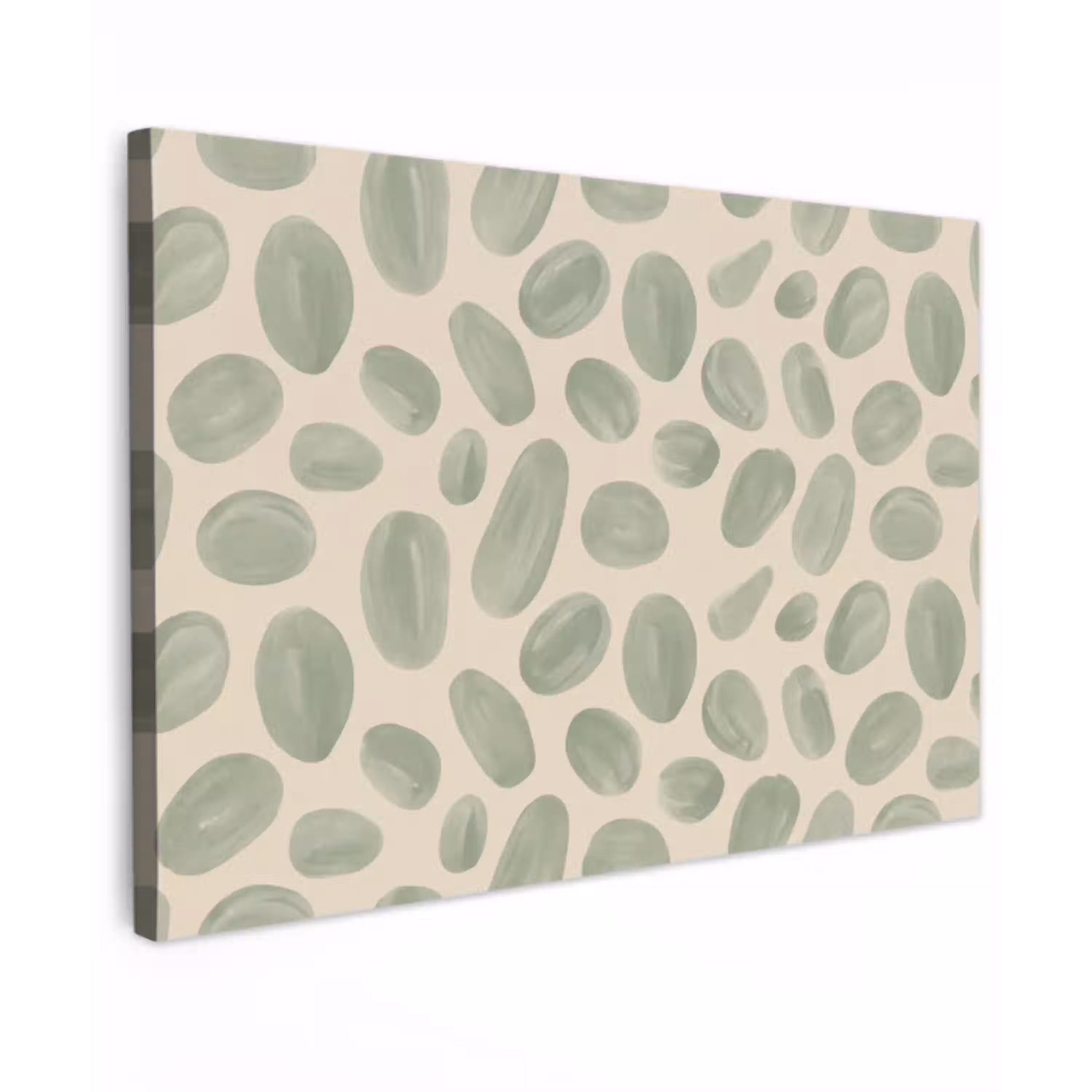 Abstract - Patroon - Organisch - Groen - Modern Tuinposter op houten frame 2 cm dik klein -3d