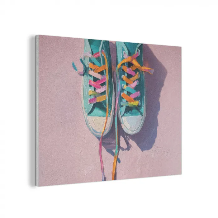 Sneakers - Veters - Kleurrijk - Schaduw PET vilt klein -3d