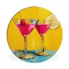 Glazen - Cocktail - Citroen - Kers Wandcirkel aluminium klein -3d