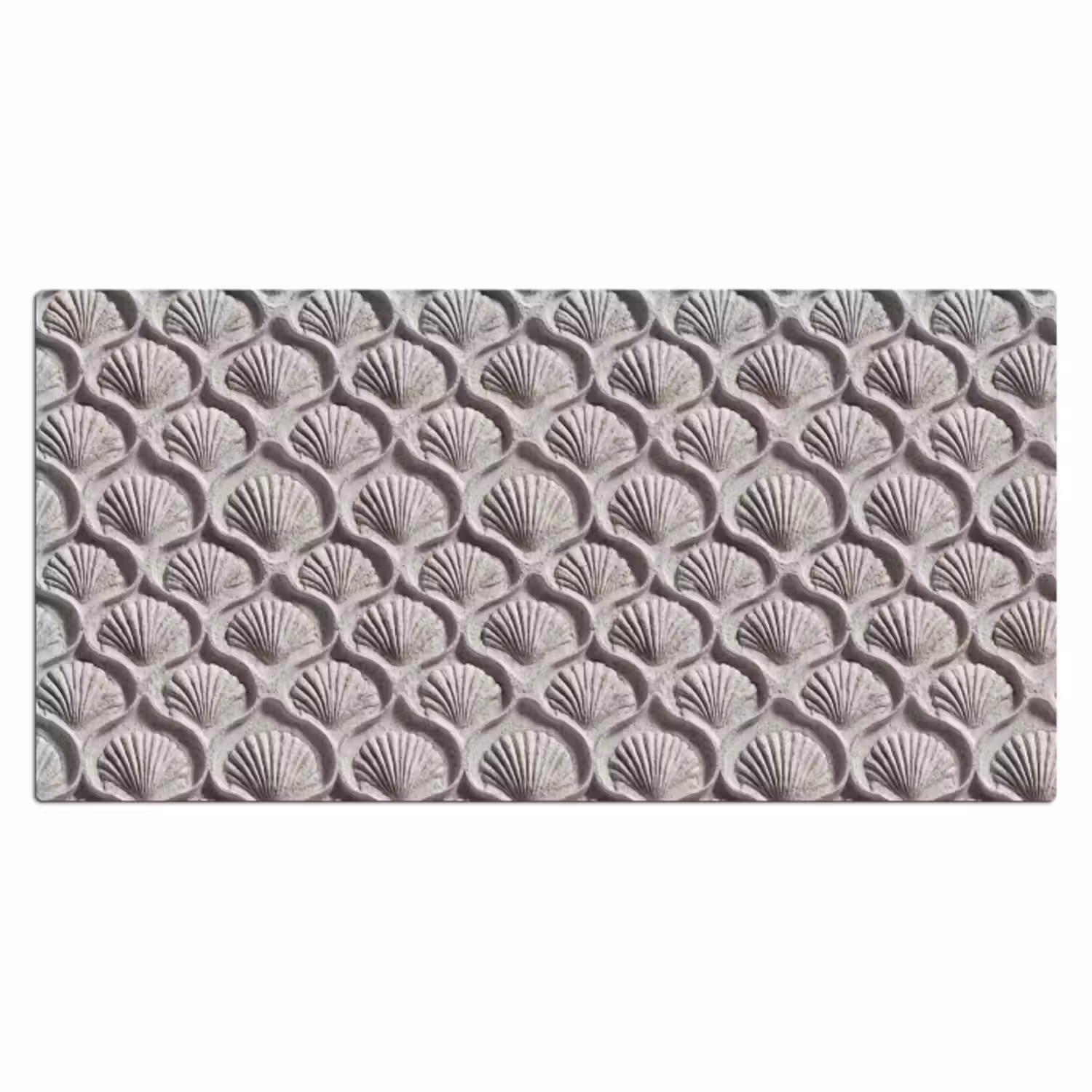 Schreibtischunterlage - Sand - Muschelform - Grau
