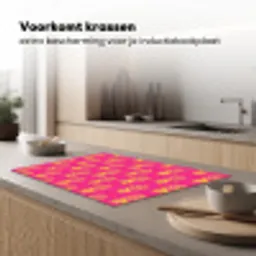 Ananas - Trendy - Roze Inductie beschermer vinyl 3mm klein 276 -sfeer1