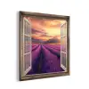 Doorkijk - Lavendel - Landschap - Bloemen - Paars aluminium wit klein -3d