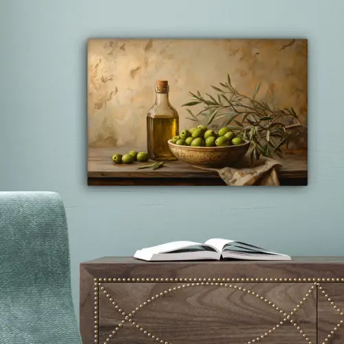 Olijven - Stilleven - Vintage canvas 2cm klein -sfeer4