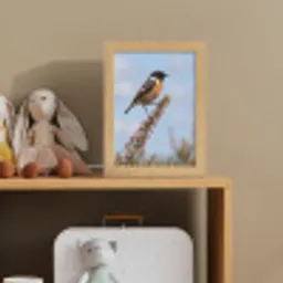 Roodborsttapuit - Heide - Paars - Natuur - Sfeervol Light Box met kabel (Kinderlampje) klein -sfeer2_kind