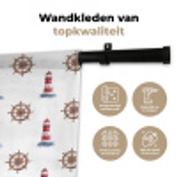 Nautisch - Klassiek - Rood Wandkleed katoen klein 269 -sfeer2