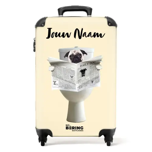 Hondje Leest de Krant NBS - Handbagage koffer - Kinderen Unisex middel -productfoto_recht