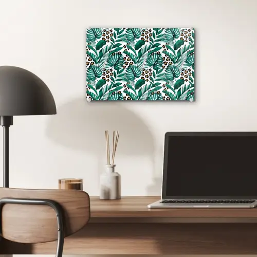 Palmblad - Panterprint - Tropical plexiglas 5mm klein -sfeer6