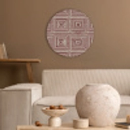 Geometrisch - Patroon - Rood Akoestische PET Vilt - Rond klein 838 -sfeer1