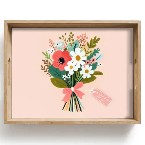 Boeket - Strikje - Kaartje - Quote Dienblad Rechthoek middel -z3d_shopping