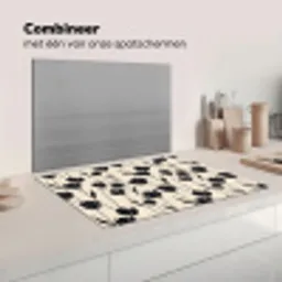 Tulpen - Patroon - Zwart Inductie beschermer vinyl 3mm klein 276 -wsfeer7_website
