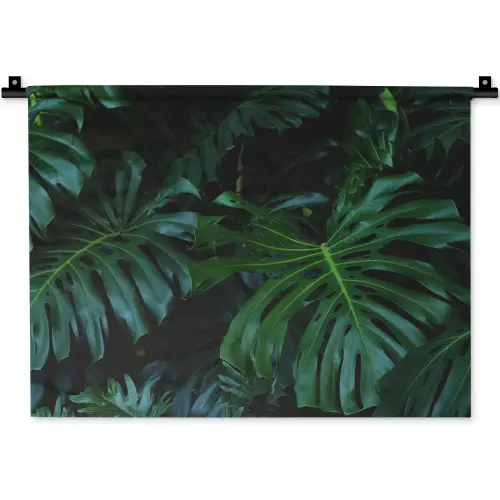 Monstera - Bladeren - Tropical Wandkleed katoen klein -zz3d